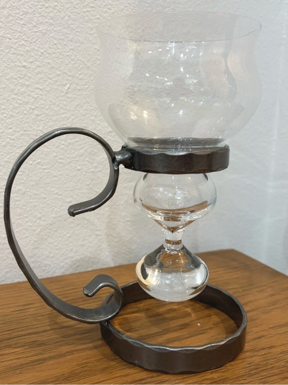 Mid Century Dorre Swedish Metal Candle Holder Stand Glass Votive 7"